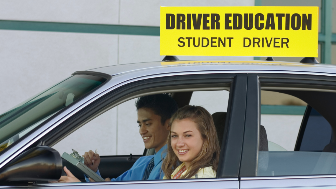 driver education student driver in car